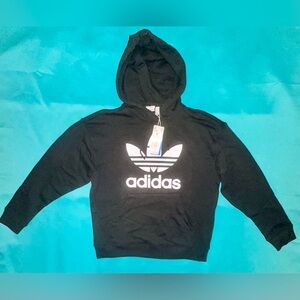 Adidas Black and White Trefoil Hoodie